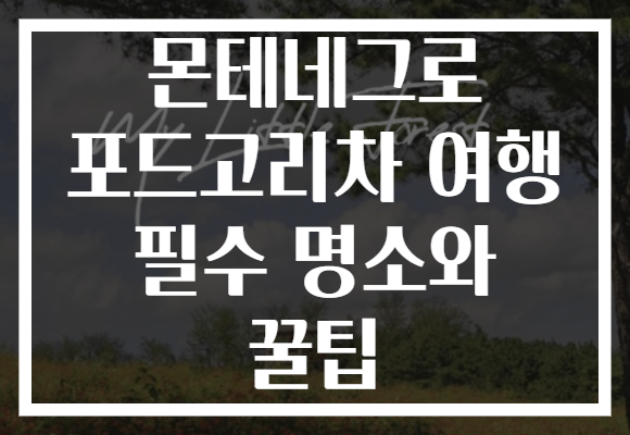 몬테네그로 포드고리차 여행 필수 명소와 꿀팁