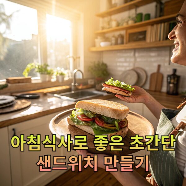 아침식사로 좋은 초간단 샌드위치 만들기