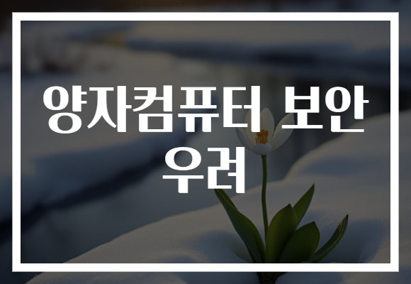 양자컴퓨터 보안 우려