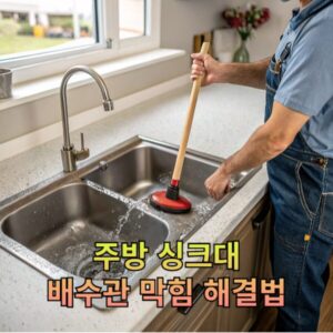 주방 싱크대 배수관 막힘 해결법