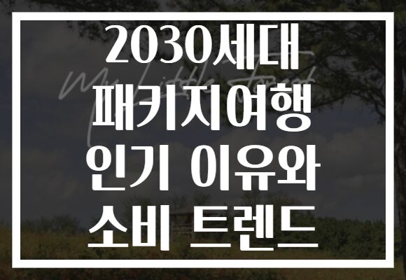 2030세대 패키지여행 인기 이유와 소비 트렌드