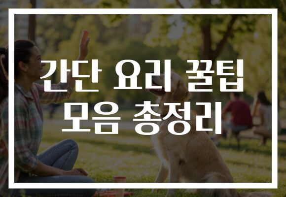 간단 요리 꿀팁 모음 총정리