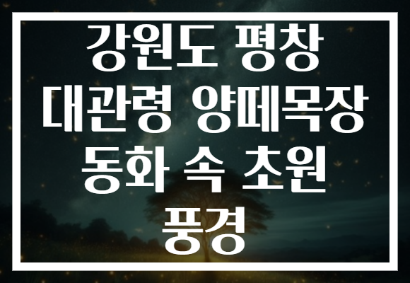 강원도 평창 대관령 양떼목장 동화 속 초원 풍경