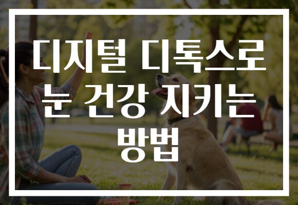 디지털 디톡스로 눈 건강 지키는 방법