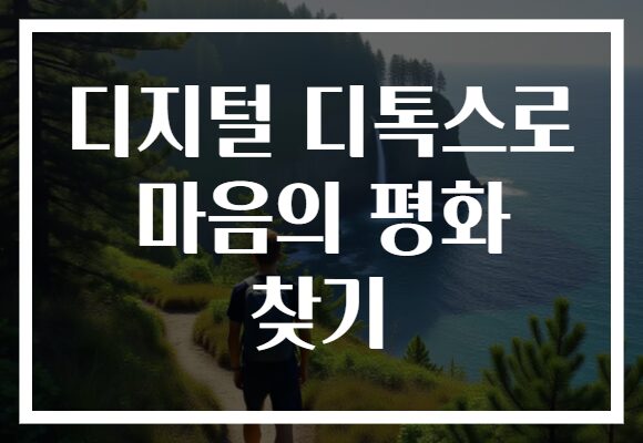 디지털 디톡스로 마음의 평화 찾기