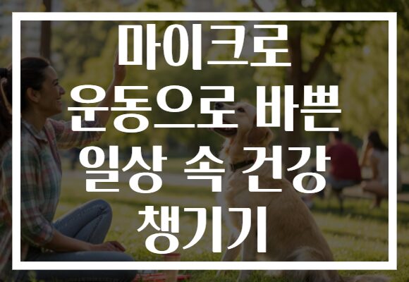 마이크로 운동으로 바쁜 일상 속 건강 챙기기