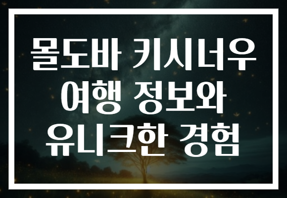 몰도바 키시너우 여행 정보와 유니크한 경험