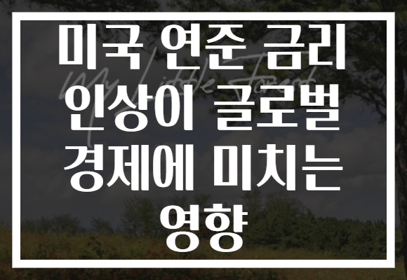 미국 연준 금리 인상이 글로벌 경제에 미치는 영향