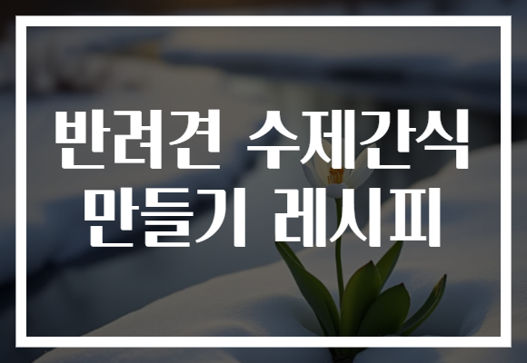 반려견 수제간식 만들기 레시피