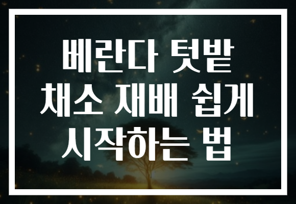 베란다 텃밭 채소 재배 쉽게 시작하는 법