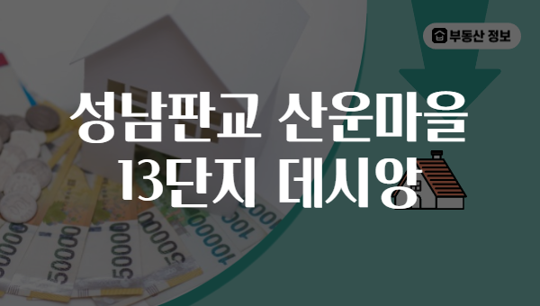 성남판교 산운마을 13단지 데시앙
