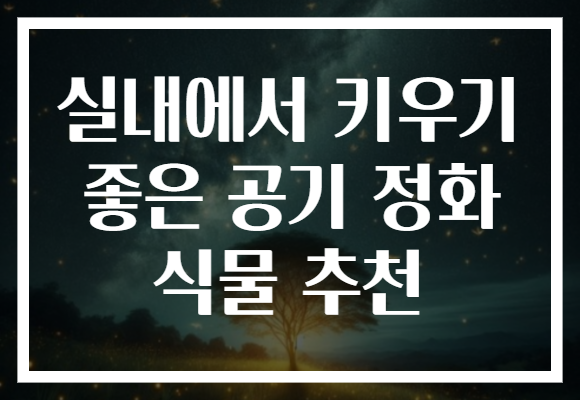 실내에서 키우기 좋은 공기 정화 식물 추천