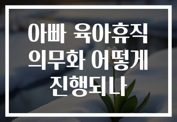 아빠 육아휴직 의무화 어떻게 진행되나