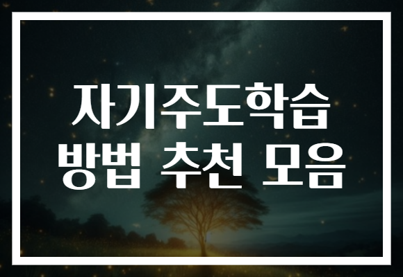 자기주도학습 방법 추천 모음
