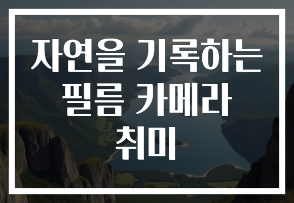 자연을 기록하는 필름 카메라 취미