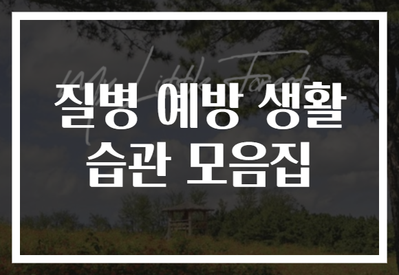 질병 예방 생활 습관 모음집