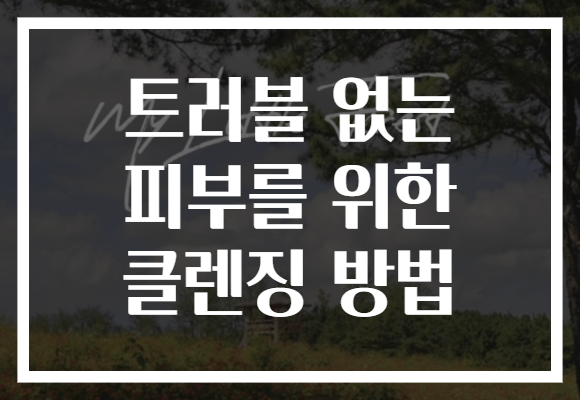 트러블 없는 피부를 위한 클렌징 방법