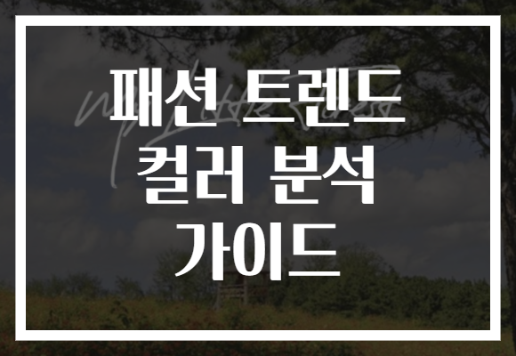 패션 트렌드 컬러 분석 가이드