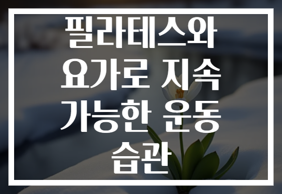 필라테스와 요가로 지속 가능한 운동 습관