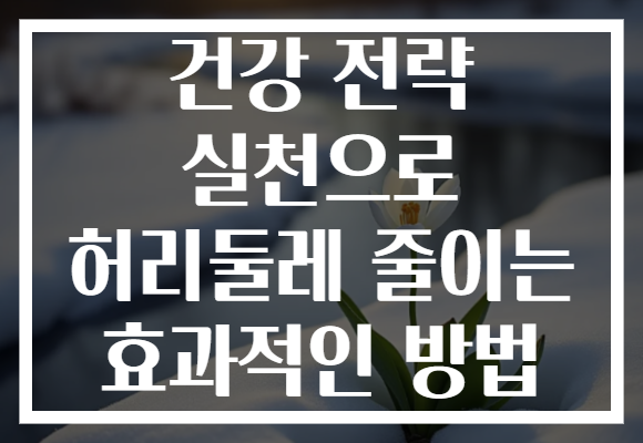 건강 전략 실천으로 허리둘레 줄이는 효과적인 방법