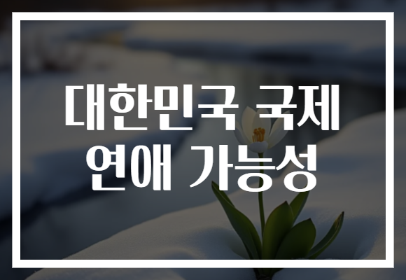 대한민국 국제 연애 가능성