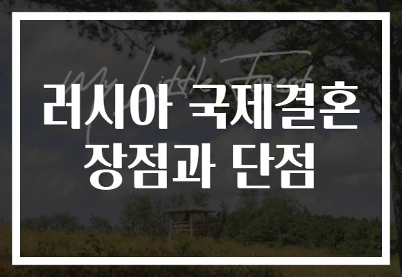 러시아 국제결혼 장점과 단점