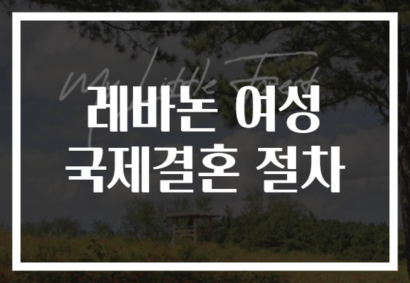 레바논 여성 국제결혼 절차