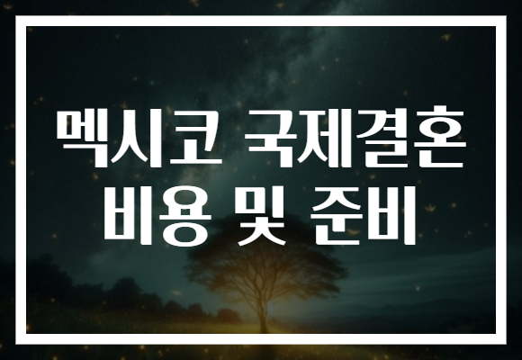 멕시코 국제결혼 비용 및 준비