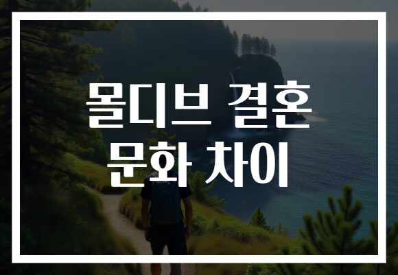 몰디브 결혼 문화 차이