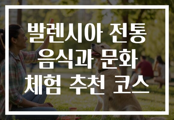 발렌시아 전통 음식과 문화 체험 추천 코스