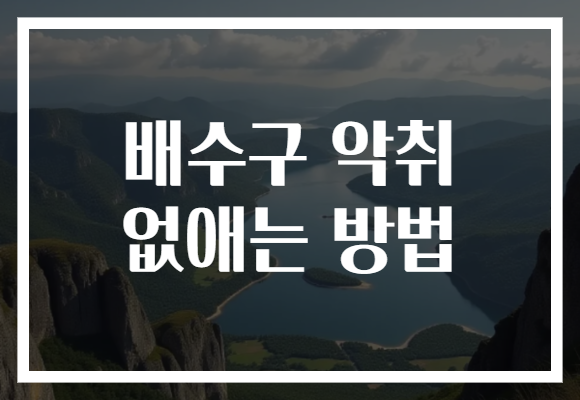 배수구 악취 없애는 방법