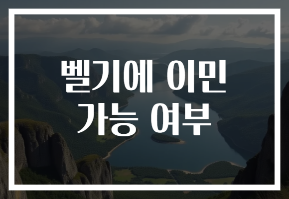 벨기에 이민 가능 여부