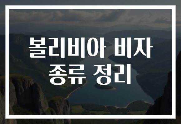 볼리비아 비자 종류 정리