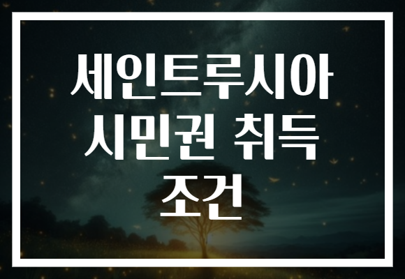 세인트루시아 시민권 취득 조건