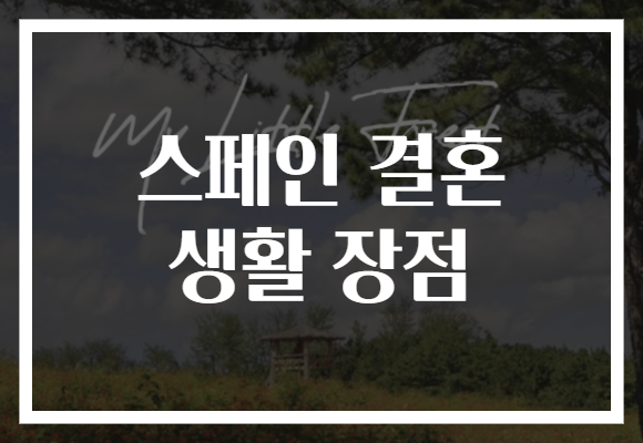 스페인 결혼 생활 장점