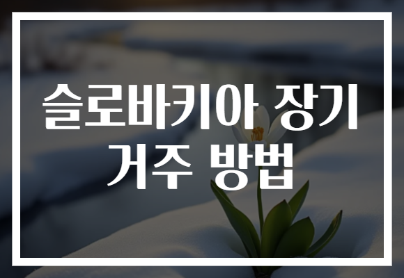 슬로바키아 장기 거주 방법