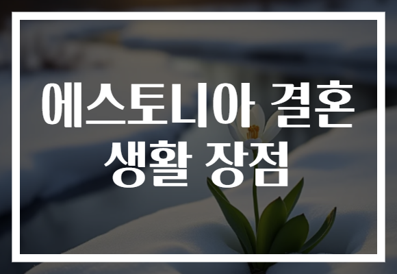 에스토니아 결혼 생활 장점