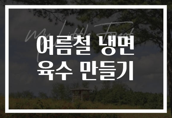 여름철 냉면 육수 만들기