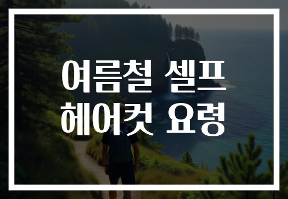 여름철 셀프 헤어컷 요령