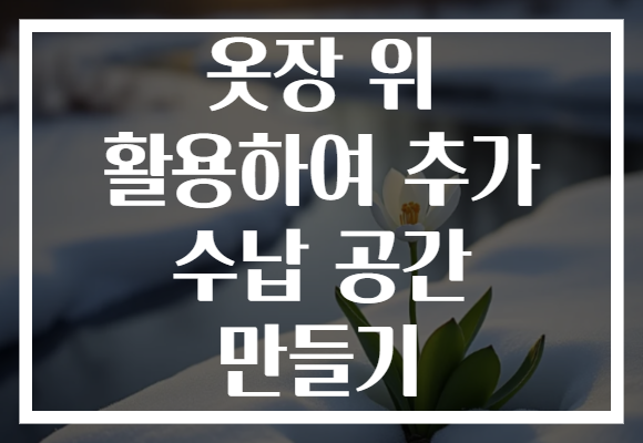 옷장 위 활용하여 추가 수납 공간 만들기