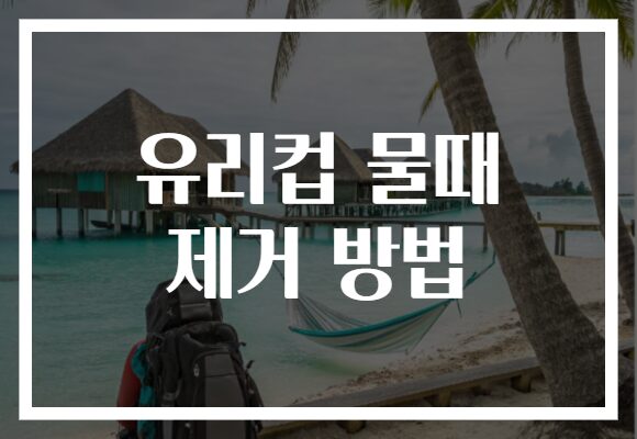 유리컵 물때 제거 방법