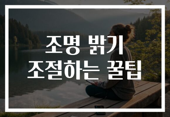 조명 밝기 조절하는 꿀팁