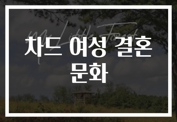 차드 여성 결혼 문화
