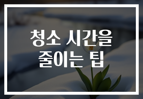청소 시간을 줄이는 팁​