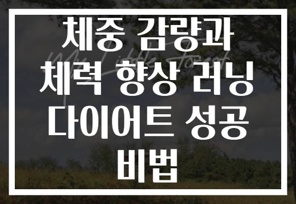체중 감량과 체력 향상 러닝 다이어트 성공 비법