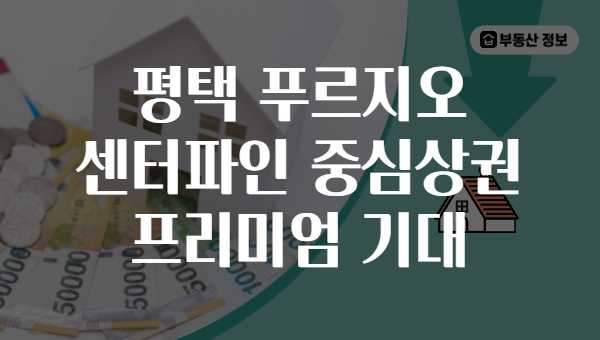 평택 푸르지오 센터파인 중심상권 프리미엄 기대