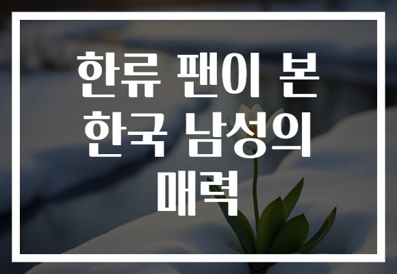 한류 팬이 본 한국 남성의 매력