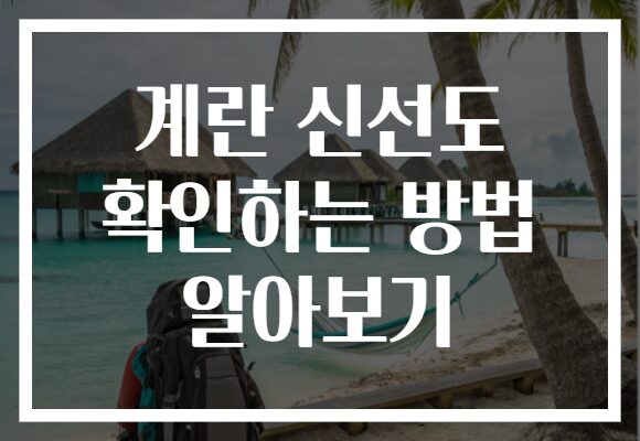 계란 신선도 확인하는 방법 알아보기
