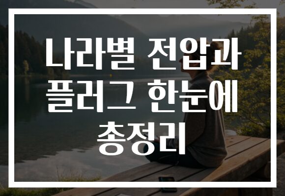 나라별 전압과 플러그 한눈에 총정리