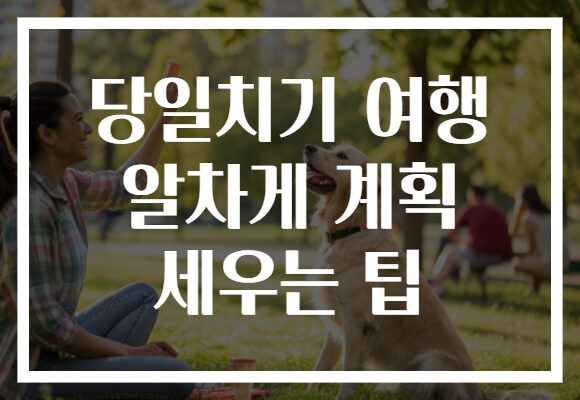 당일치기 여행 알차게 계획 세우는 팁